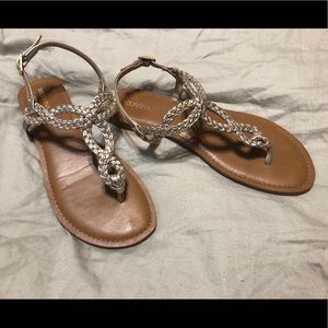 golden braid sandals